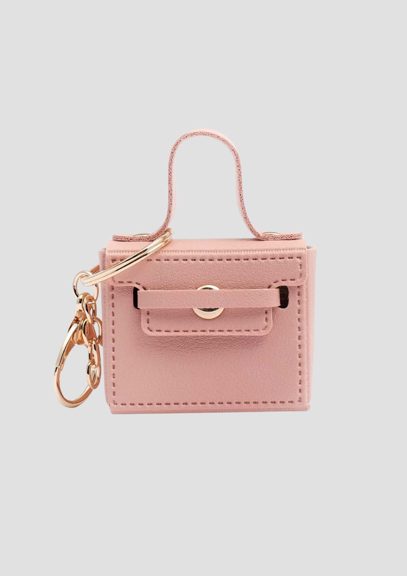 Mini earphone purse bag charm – pink charm with space for AirPods, from Ronja Studio"