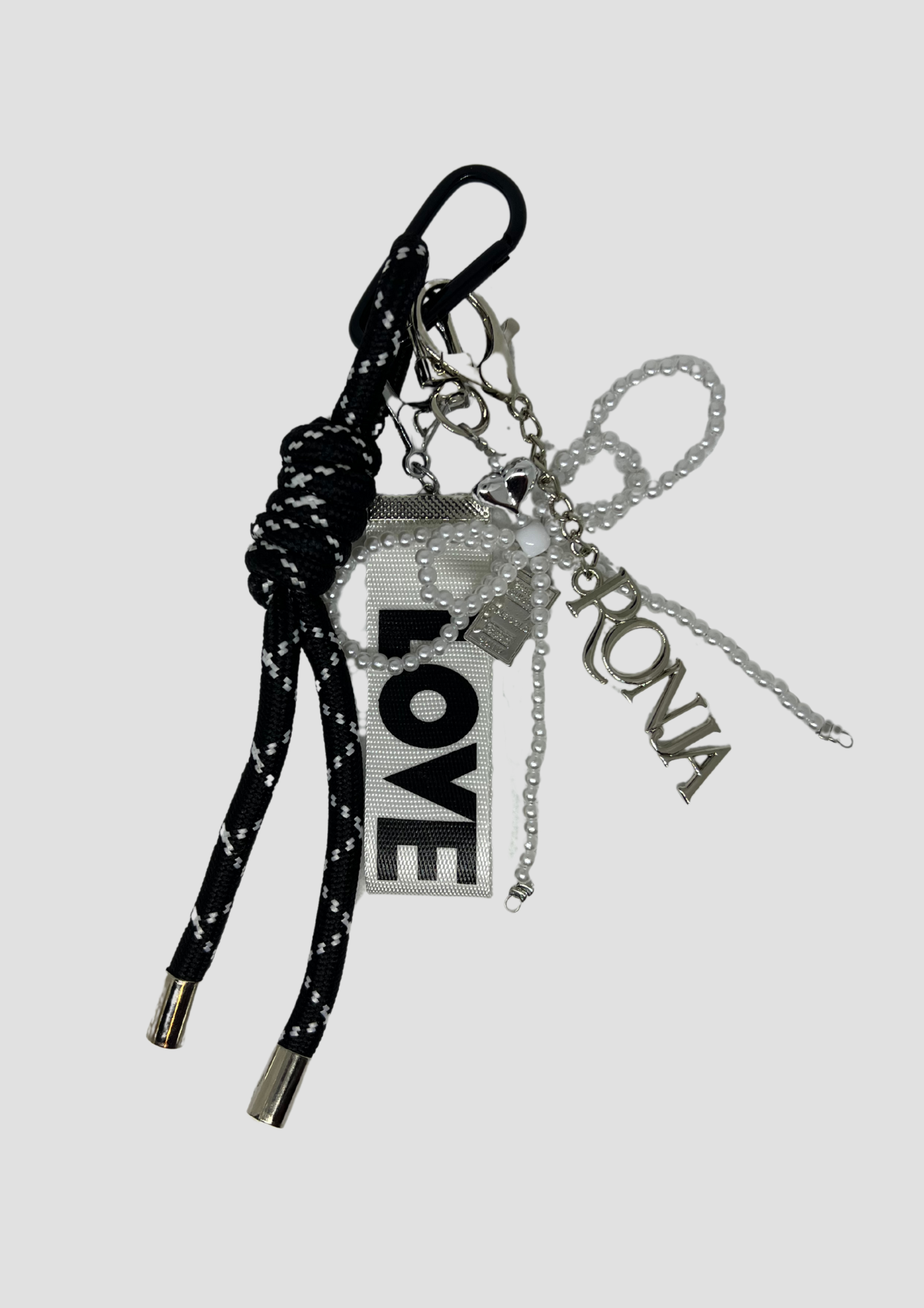 Urban Love bag charm – edgy and modern black charm for bags, designed by Ronja Studio