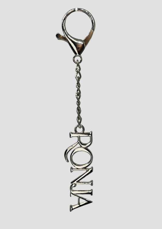 Ronja Studio logo charm in silver – essential base piece for building your custom bag charm