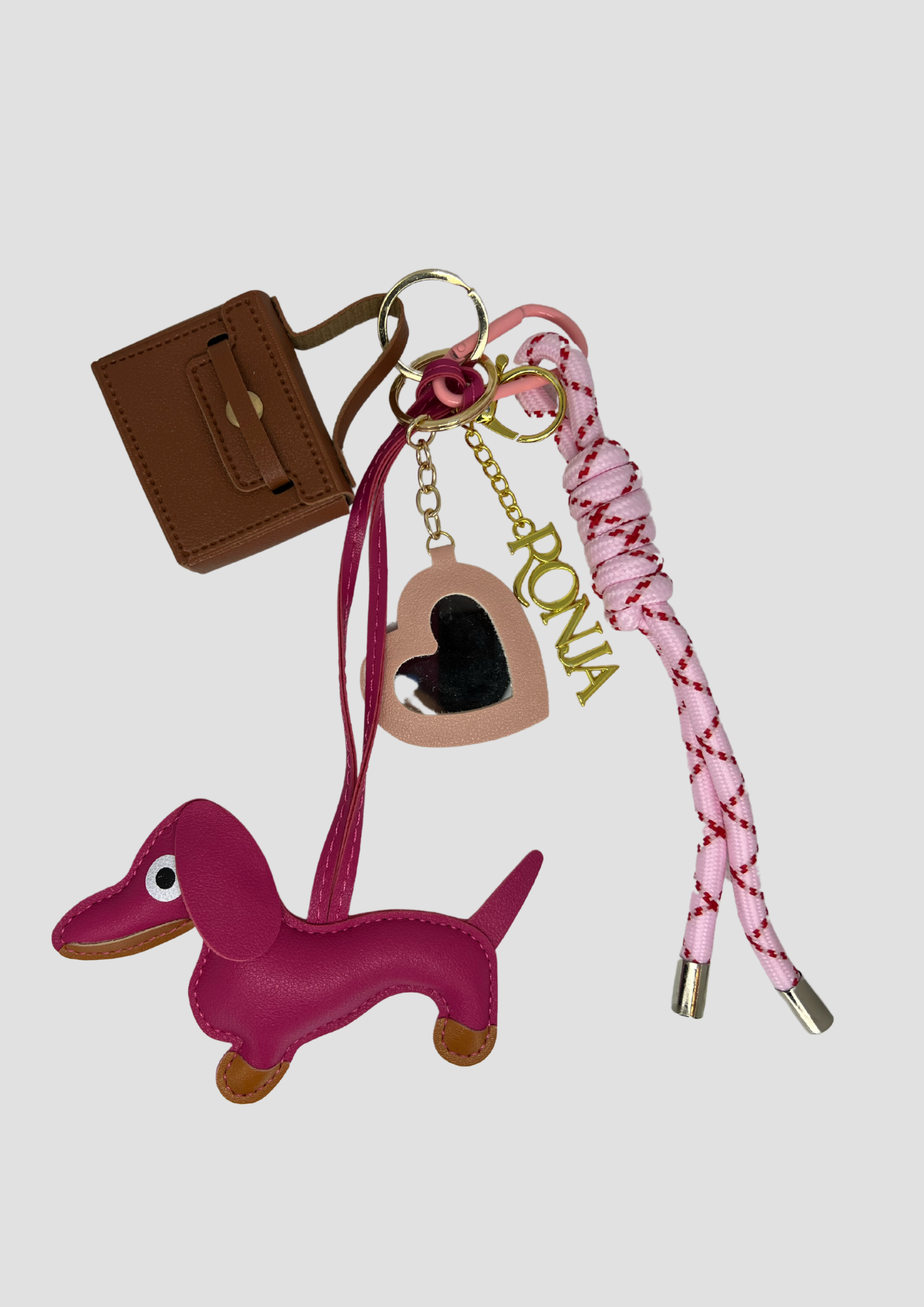 Pink’n Girly bag charm – cute and feminine pink charm with dog detail from Ronja Studio