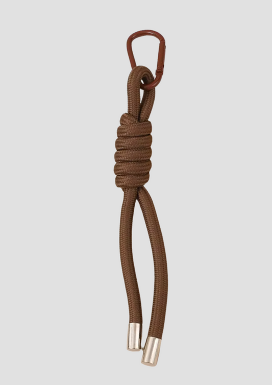 Rope charm – brown rope-style bag charm from Ronja Studio, adds structure and contrast
