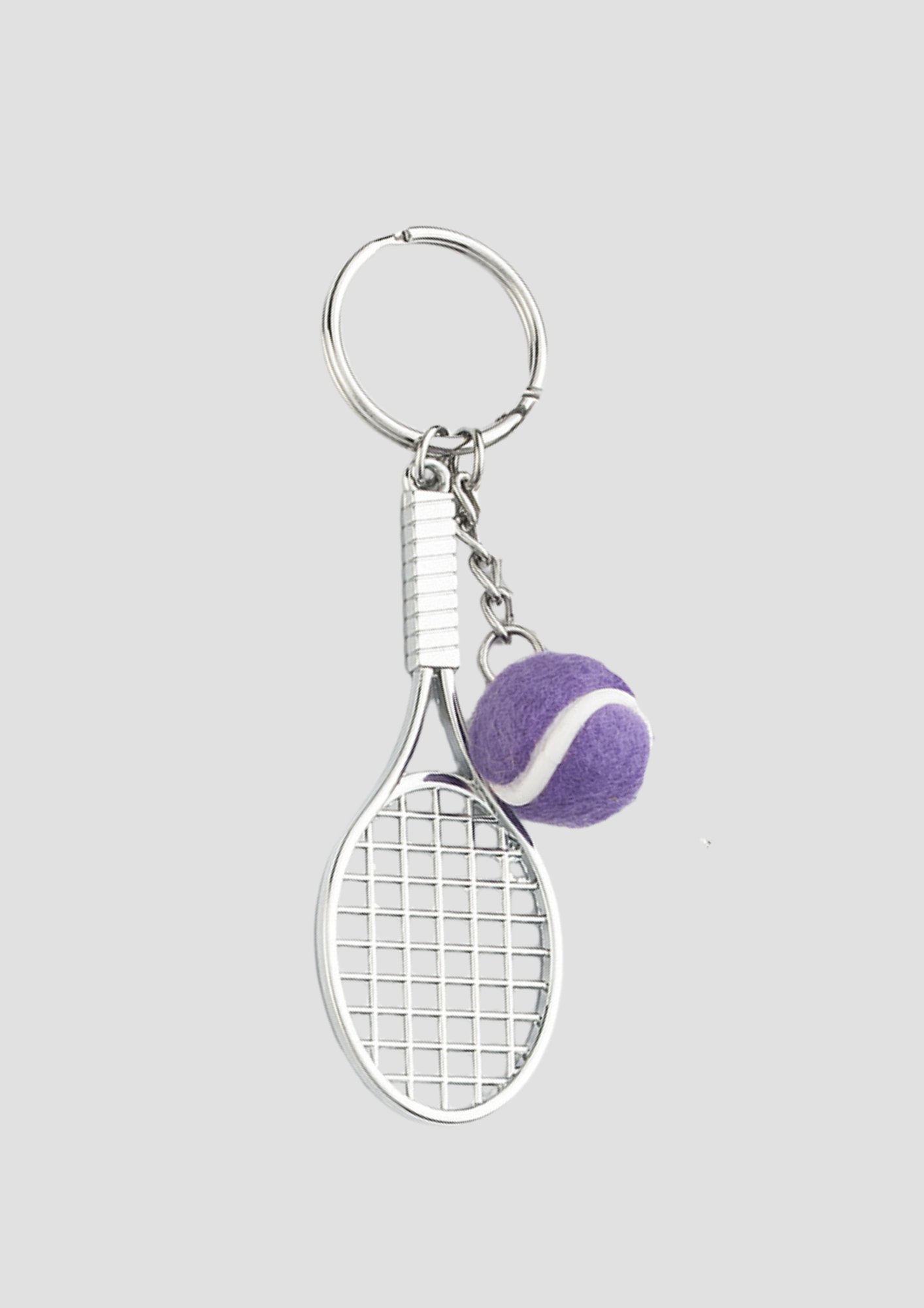 Tennis racket charm – sporty silver charm shaped like a tennis racket