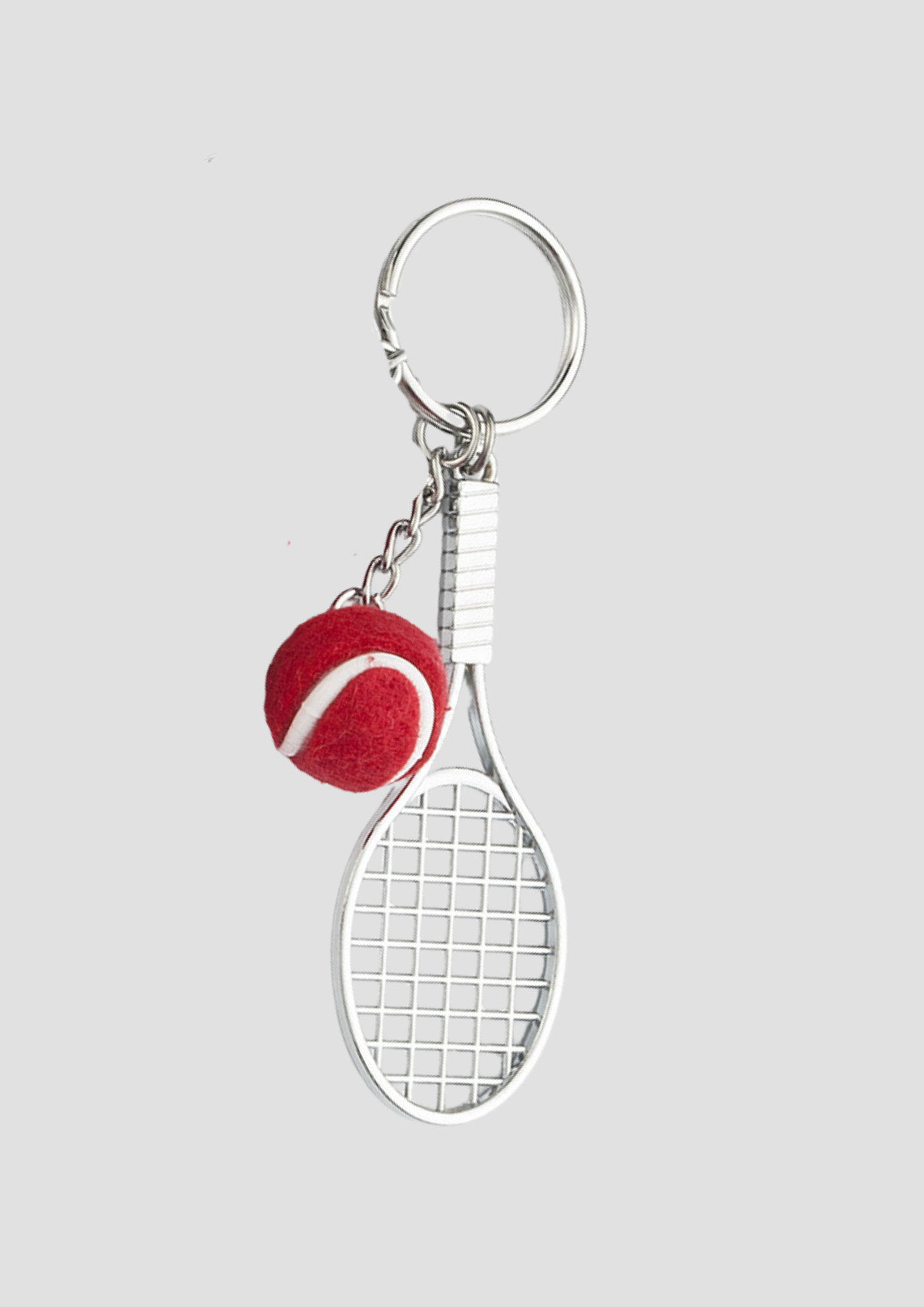 Tennis racket charm – sporty silver charm shaped like a tennis racket