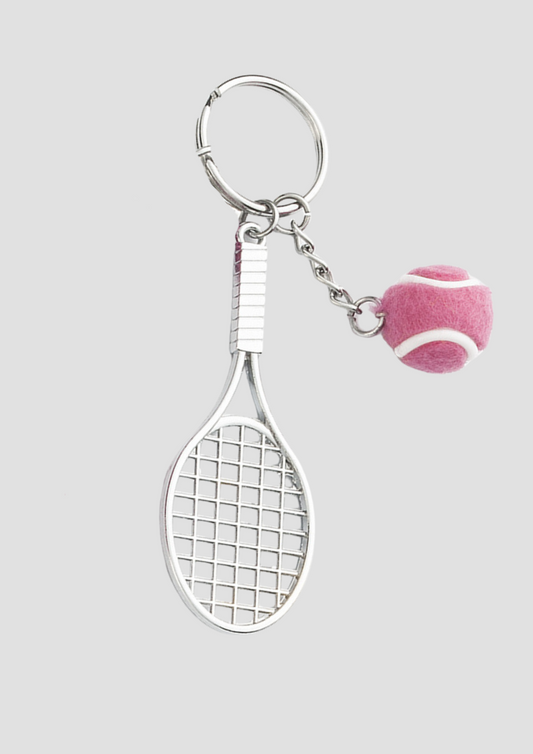 Tennis racket charm – sporty silver charm shaped like a tennis racket